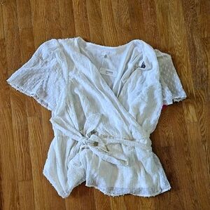 Charming Charlie's White Wrap Shirt sz 1x nwt